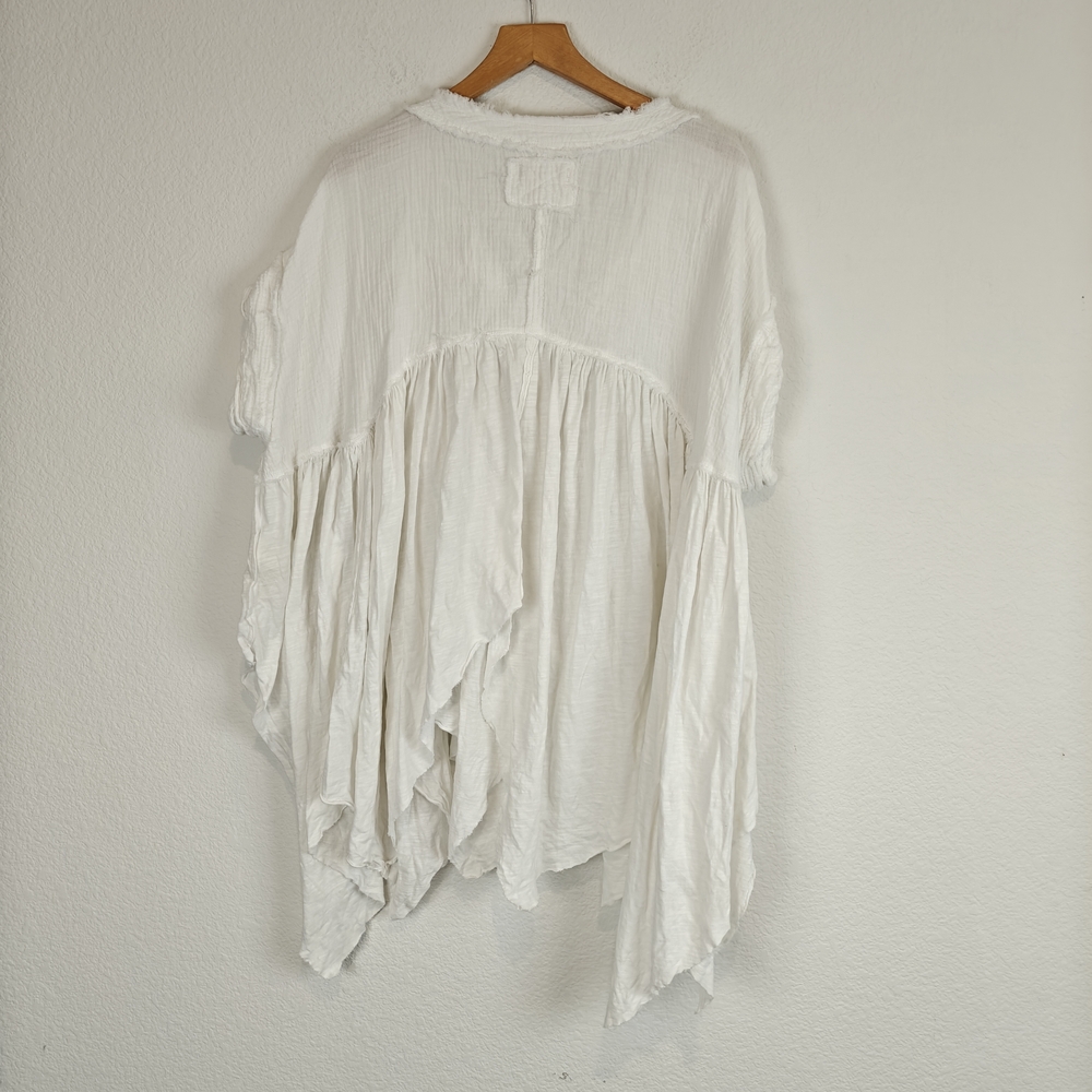 We The Free Nwot Boho Asymmetrical Hem Oversized Blouse Gauze Cotton Sz Small - Picture 12 of 15